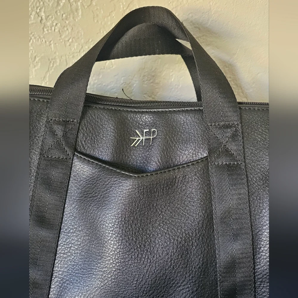 Fleshly Picked transport/diaper black‎ leather backpack